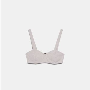 Zara knit crop bra top